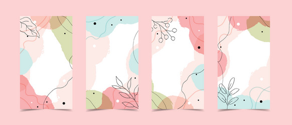 stories template with abstract modern background vector image