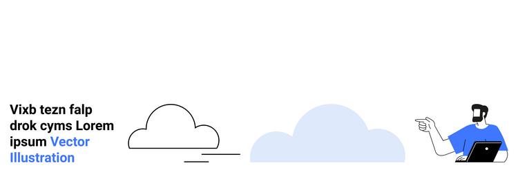 cloud computing concept with user interacting via vector image