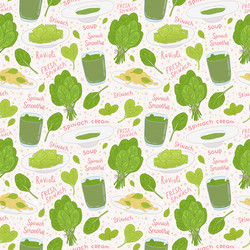 Hand drawn spinach seamless pattern Royalty Free Vector