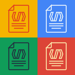 pop art line binary code icon isolated on color vector image