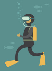 Scuba diver vector