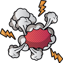 speech bubble with cloud and thunder isolated icon vector image