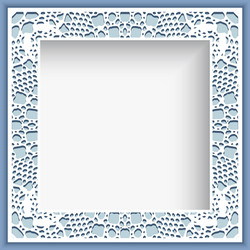 square frame with lace border pattern vector image