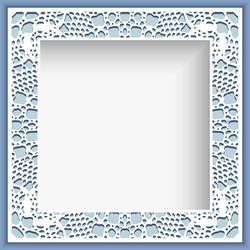 square frame with lace border pattern vector