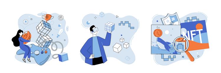 web 3 nfts on ethereum blockchain add value vector image