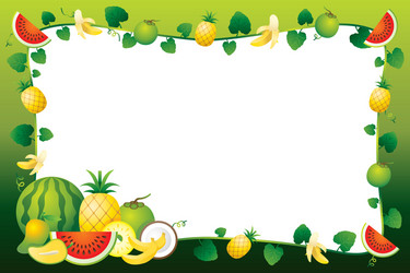 Colorful Fruit Border Frame Vector Image