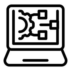 laptop displaying project management software vector image