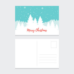 Merry christmas and happy new year postcard vector