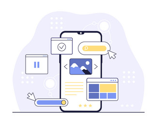 Mobile ui ux development vector