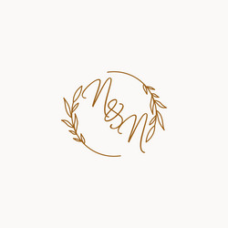 Nn initial wedding monogram logo Royalty Free Vector Image