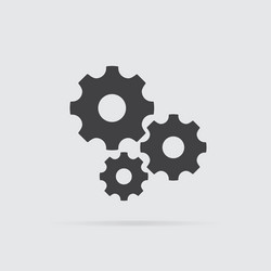 settings icon in flat style isolated on grey vector