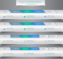 Web Site Design Menu Navigation Elements Vector Image