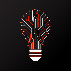 abstract colorful lamp with circuit board vector image
