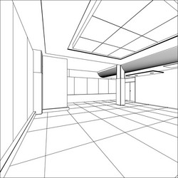 abstract modern office architecture design in 3d vector image