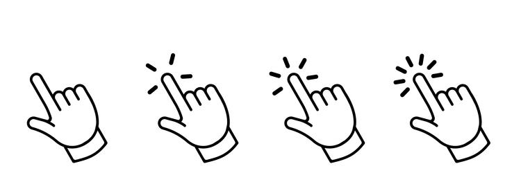 click cursor hand icon computer mouse vector image