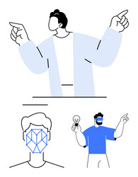 digital interaction concepts with gesture control vector image