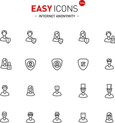 easy icons 52a internet anonymity and privacy vector image