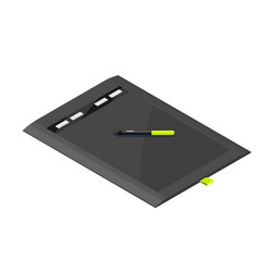 Graphic tablet with stylus detailed isometric icon vector