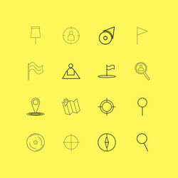 map and navigation linear icon set simple outline vector image