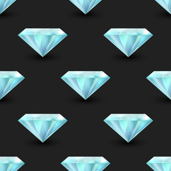 seamless pattern with 3d realistic gemstone vector image
