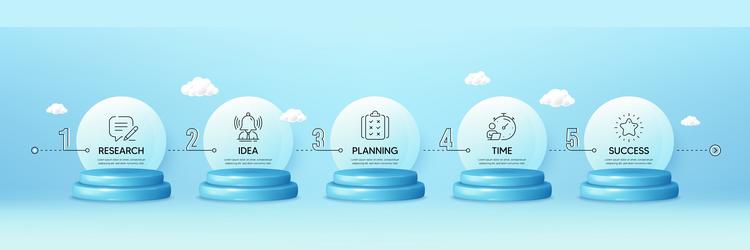 timeline infograph chart with 5 steps process vector image