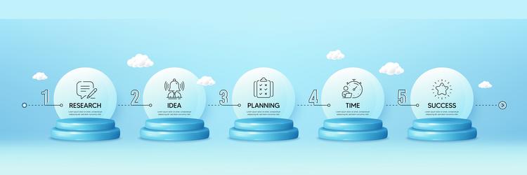 Timeline infograph chart with 5 steps process vector