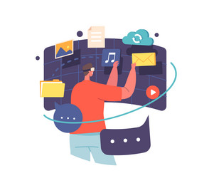 virtual analytics and data science financial vector image