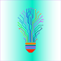 abstract colorful lamp with circuit board vector image