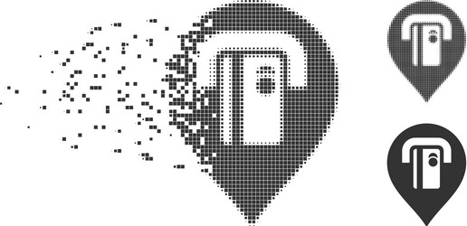 atm machine pointer dispersed pixel halftone icon vector image