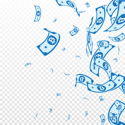 bitcoin internet currency notes falling random b vector image