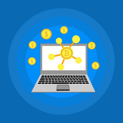blockchain scheme mining crypto currency server vector image