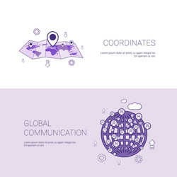 gps coordinates map and gobal communication vector image