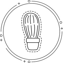patch cactus in pot plant with frame circular vector image