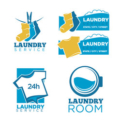 24h laundry room service isolated promotional vector image