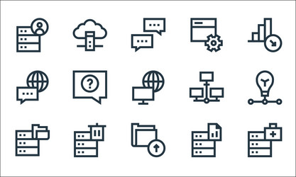 big data line icons linear set quality vector image