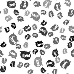 black speech bubble with text faq information icon vector image