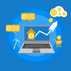 blockchain scheme mining crypto currency server vector image