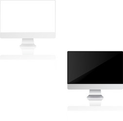 computer monitor with white screen mock up vector image
