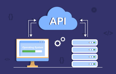 computer with api concept vector image