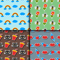 hipster patches elements seamless pattern hand vector image