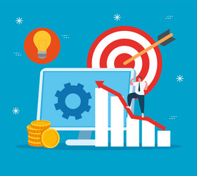 man with start up icon set design vector image