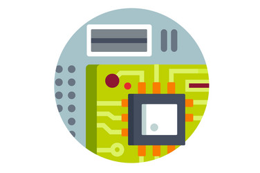 microscheme ship cpu vector image