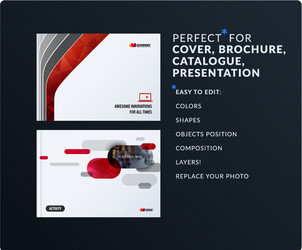 presentation abstract red set of modern vector image