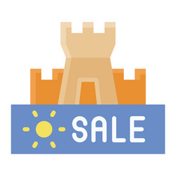 sand castle icon summer sale related vector