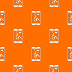 smartphone with gps navigator pattern seamless vector image