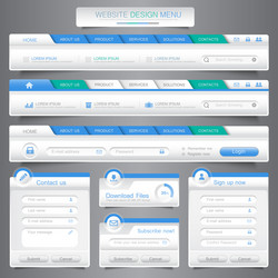 Web Site Design Menu Navigation Elements Vector Image