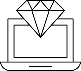 Diamond luxury stone in laptop computer Royalty Free Vector