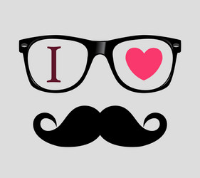 geek face hipster style set bowtie glasses vector