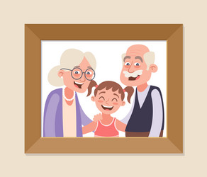 Grandparents and granddaughter photo vector