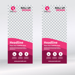 roll up banner vertical design template vector